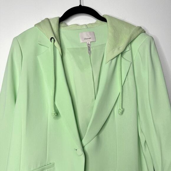 Cinq a Sept Khloe Hooded Blazer Jacket in Green Papaya Size US 14 - Picture 4 of 10